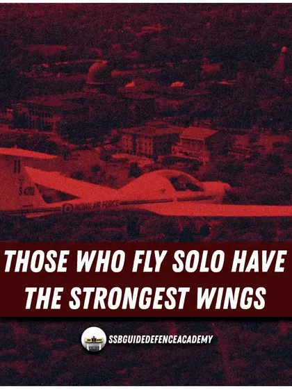 Those who fly solo have the strongest wings. Believe in your ability to stand on your own feet and achieve your goal. Be prepared for the journey.
