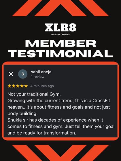 Sahil Aneja calls our gym a "CrossFit heaven." He understands that my focus is on fitness goals and transformation, not just bodybuilding.