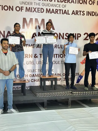 Another view of the podium. Standing next to other top fighters in the country, our warriors prove they belong among the elite.