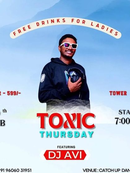 Thursdays get toxic in the best way possible at Catch Up. A flyer for one of my high-energy weeknight gigs.