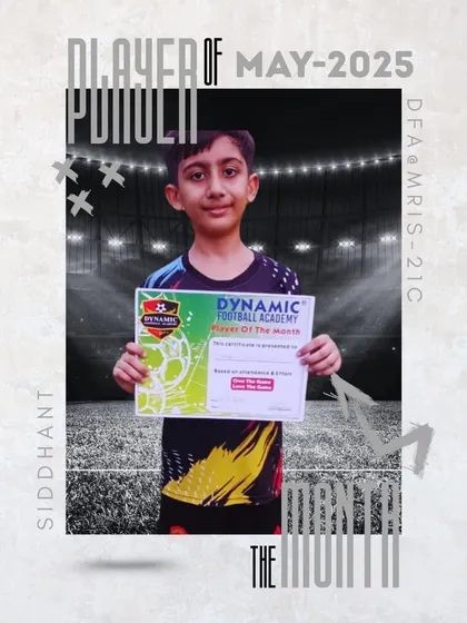 Well done to Siddhant, one of our Players of the Month for May. He played with great enthusiasm and skill, always giving his best.