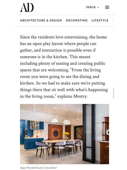 Architectural Digest praised the open-plan layout of this home, which was designed for clients who love to entertain. The article explains our thinking behind creating welcoming public spaces where the living, dining, and kitchen areas flow together.