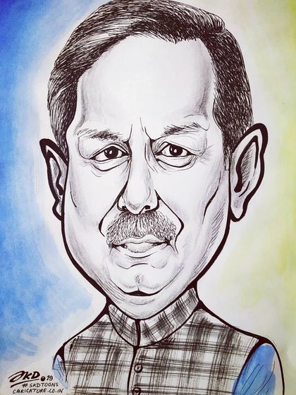 This caricature of UGC Chairman, Prof. D. P. Singh, was created as a presentation gift for a formal event. It shows how a caricature can be a distinguished and personal token of appreciation.
