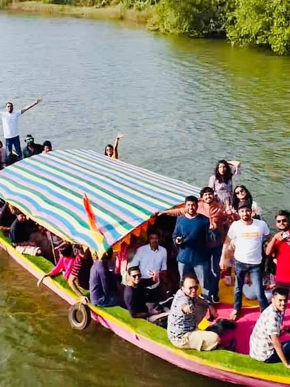 Chilling on a boat ride in the backwaters near Dandeli. It's not all high-adrenaline, we also know how to relax and enjoy the view.