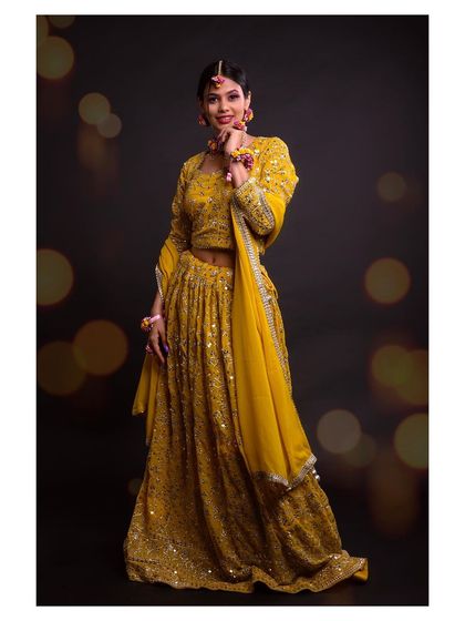 A happy and radiant full-length shot, capturing the joy and spirit of a festive occasion.