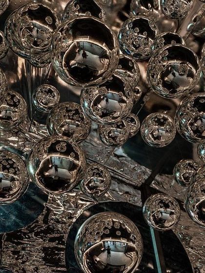 A repeat of image 94, a close-up of the ceiling of the 'Silver Escapade' installation.