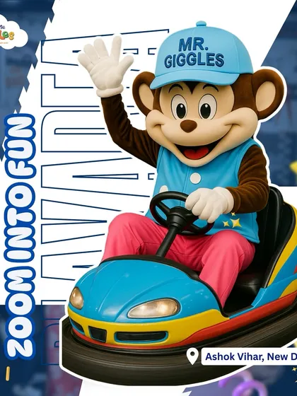 Beep beep! Mr. Giggles is zooming into fun and he wants you to join him! He is the heart of House of Giggles, always ready with a wave, a hug, and a dance to make every child's day extra special.
