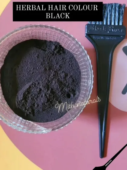 This is my Herbal Black Hair Colour, a safe and natural alternative to chemical dyes. I make this powder using only herbs like Henna, Indigo, and Amla, so you can colour your hair at home without worrying about damage.