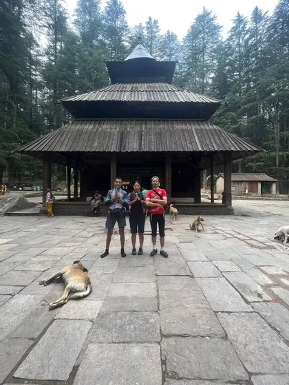 Every big ride starts with a moment of prayer and hope. Our team at the Hadimba Devi Temple in Manali before setting off on a self-supported expedition to Ladakh.