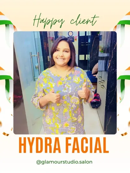 Thumbs up from a happy client. Her enthusiastic approval and radiant skin are why we love what we do.