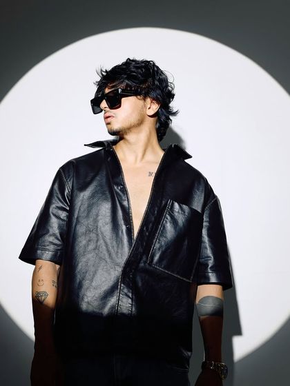 Another shot from the black leather shirt series.