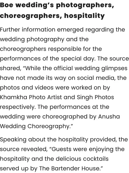 More press coverage about the team behind the Taapsee Pannu and Mathias Boe wedding, with a special mention for Anusha Wedding Choreography.