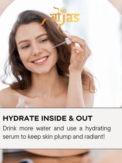 Hydrate inside and out. Drinking more water and using a hydrating serum are key to keeping your skin plump and radiant, especially during the dry winter months.
