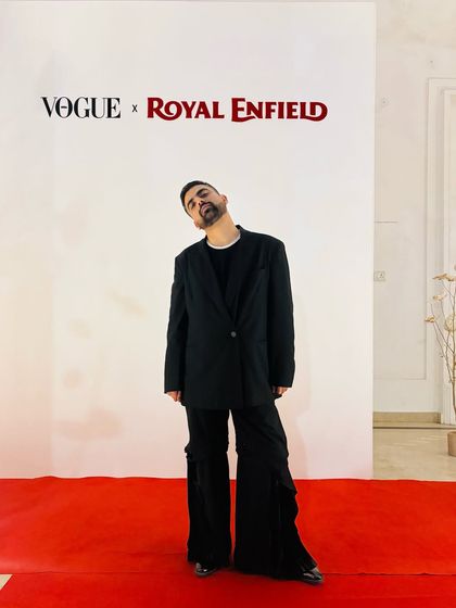 Another shot from the Vogue x Royal Enfield red carpet.