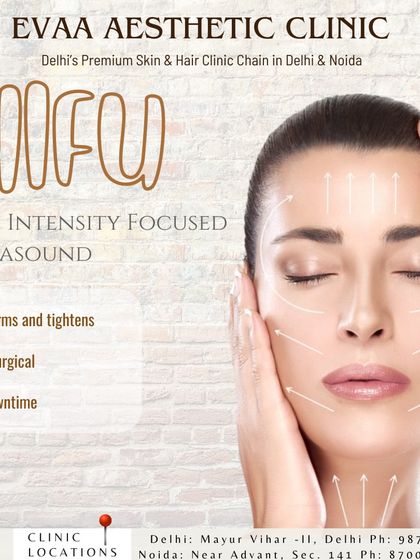 A concise summary of our HIFU (High-Intensity Focused Ultrasound) service. It is a non-surgical procedure with no downtime that effectively lifts, firms, and tightens the skin.