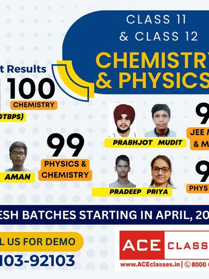 A snapshot of the latest results from our Class 11 and 12 Chemistry and Physics batches. We congratulate Anuj for scoring a perfect 100 in Chemistry and Prabhjot for his 98 in JEE Mains and Maths.