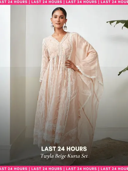 For a more neutral look, my Twyla Beige Kurta Set is a perfect choice. The Anarkali-style kurta is incredibly flattering and made from a soft, flowy fabric.