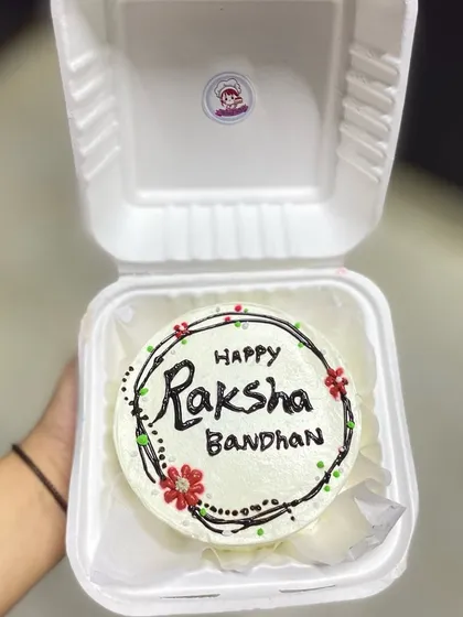 A clean shot of our classic Rakhi bento cake, a customer favourite.