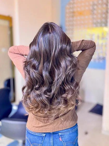 The back view of this everyday glam look. The color is rich and dimensional, perfect for any occasion.