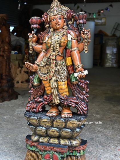 Another angle of the 47-inch Lakshmi, highlighting the craftsmanship from a different perspective.