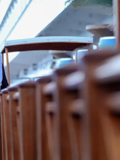 A candid shot from a photoshoot on the deck of a ship. Just enjoying the moment.