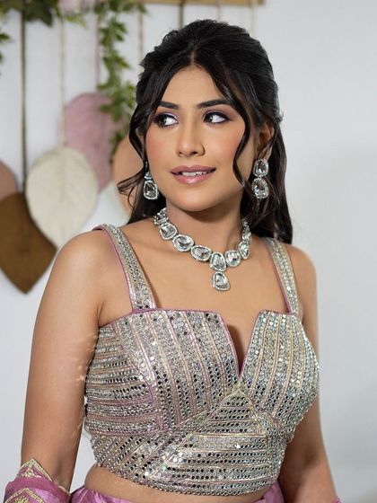 Another angle of the pretty half-up style, perfect for a party.