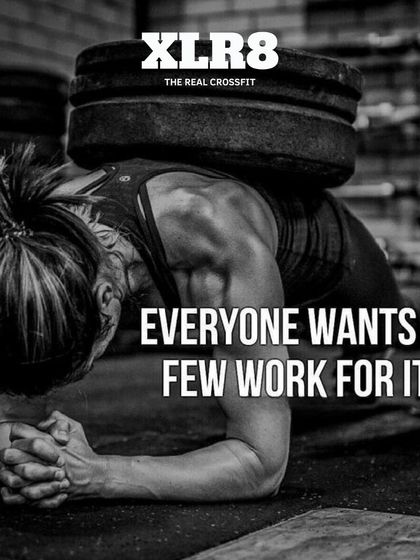 Everyone wants it. Few work for it. A motivational image of a woman doing a weighted plank.