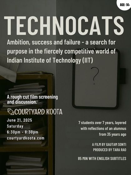 An alternative poster for the "Technocats" film screening, emphasizing its themes of ambition and the search for purpose.
