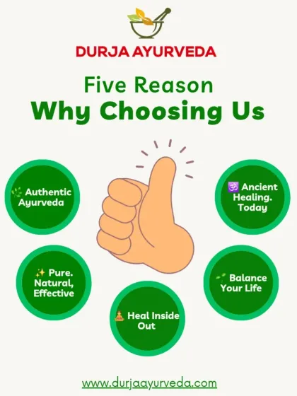 Here are five key reasons to choose Durja Ayurveda for your wellness journey. We focus on authentic, pure, and effective methods to help you heal from the inside out and bring balance back to your life.