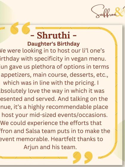 Saffron & Salsa - Vegetarian & Vegan Event Catering Words from Our Clients photo 10