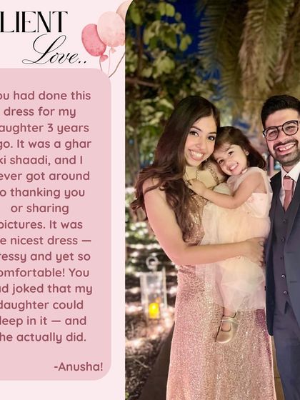 This message made my entire week. A client reached out three years after a purchase to tell me how comfortable and beautiful her daughter's dress was. Knowing a child loved her outfit so much she could sleep in it is the highest compliment I could ever receive.