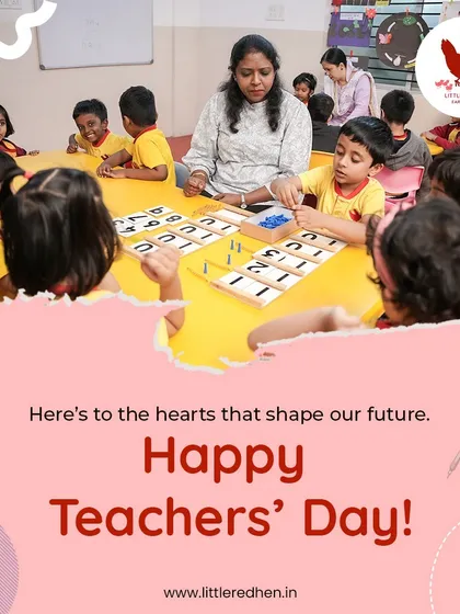 Happy Teachers' Day to the hearts that shape our future. A teacher sits with her students, engaged in a hands-on learning activity, showcasing the dedication of our educators.