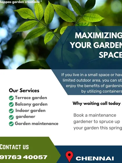 Even if you have limited outdoor area, you can still enjoy the benefits of gardening. We specialize in maximizing your garden space with container gardening for terraces, balconies, and indoors.
