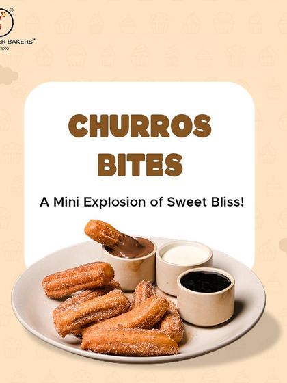 Our Churros Bites are a mini explosion of sweet bliss. These crispy, cinnamon-sugar-dusted bites are served with dipping sauces for the perfect shareable dessert.
