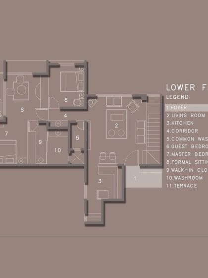 The foyer is the first impression of your home. This floor plan from the Duplex Project shows how we designed a grand and welcoming entrance space.