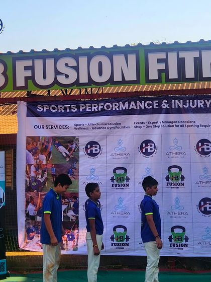 Young athletes stand for a posture assessment at the HB Fusion Fitness camp. Our partnerships focus on the technical aspects of athletic development.
