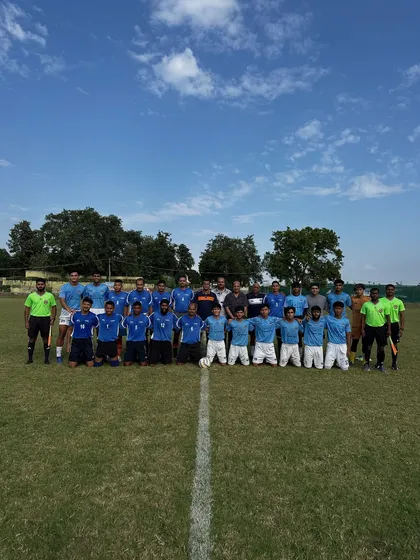 The team photo from our memorable pre-season friendly match against the Indian Army. A proud day for our club.