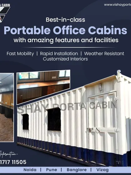We offer best-in-class portable office cabins with amazing features like fast mobility, rapid installation, weather resistance, and customized interiors.