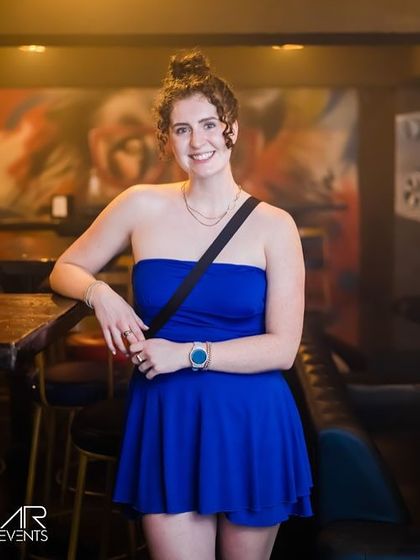 A guest enjoying the casual and fun atmosphere of our ladies night.