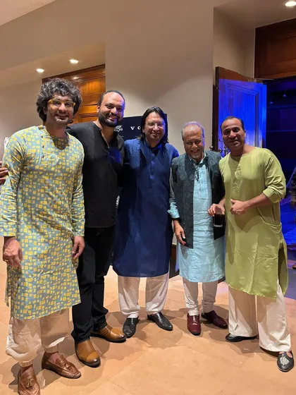 Posing with fellow musicians after a performance at the Malhar and Sea Festival in Goa. It was a pleasure to accompany Suchismita Di and Debopriya Di on the flute.