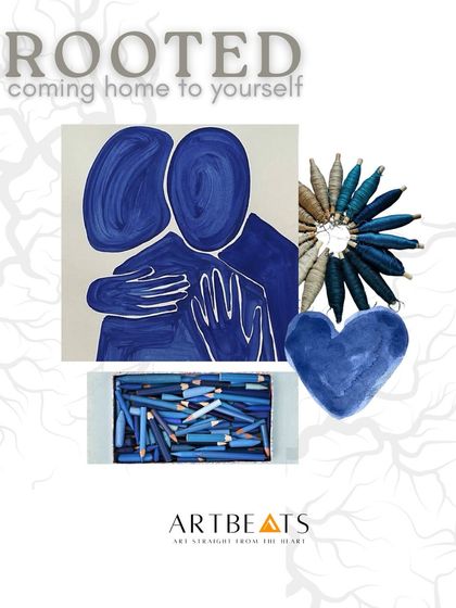 This mood board introduces the core idea of the 'Rooted' collection. It’s about celebrating everything you embody: your emotions, your values, and your reality. The image of the embrace is central to this theme of coming home to yourself.