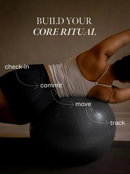 Building your core ritual starts here. This image shows a back extension on a stability ball, a fantastic exercise for strengthening the lower back and improving posture.