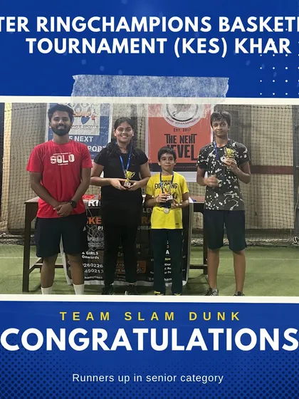 Celebrating Team Slam Dunk, the runners-up in the senior category. Every team's effort is acknowledged at our events.