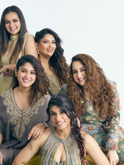 A group photo with the amazing women of 'RaagRaanis'. This project was a celebration of female artistry and collaboration.