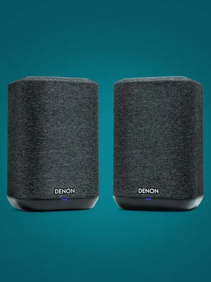 The Denon Home 150 is a compact but powerful smart speaker. It's an excellent starting point for a whole-home audio system, offering dynamic sound, Wi-Fi and Bluetooth connectivity, and HEOS Built-in for seamless multi-room music streaming.
