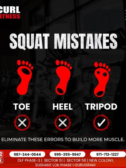 Are you making these squat mistakes? This guide shows the correct 'tripod' foot placement to ensure stability and build more muscle, while avoiding common errors.