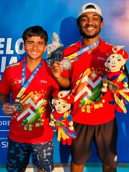 NTC player Cahir Warik with his silver medal at the Khelo India Youth Games in Tamil Nadu, showing remarkable resilience despite an injury.
