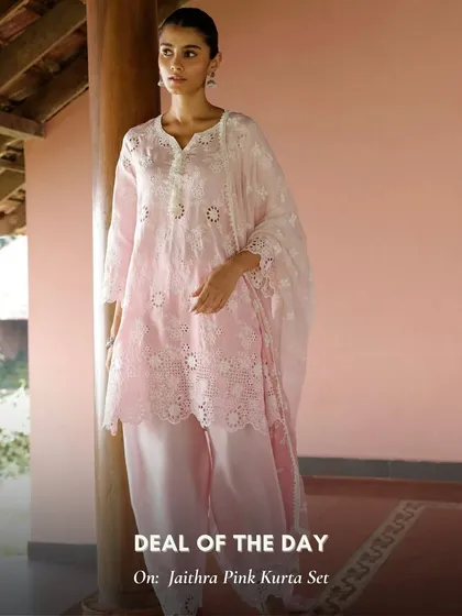The Jaithra Pink Kurta Set, with its beautiful ombre effect and lace details, was another popular deal of the day.