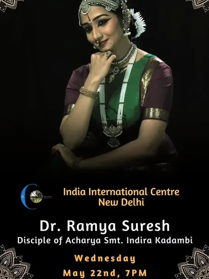 A poster for my performance at India International Centre, New Delhi. It was a pleasure to present a Margam of my guru's choreographies.