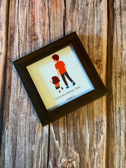 A sweet, simple photo frame with a "Love you always, Dad" illustration. It's the personal touches that make a gift meaningful.